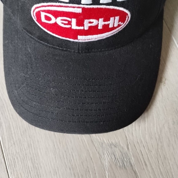 Vintage UAW Delphi Racing Hat Baseball Cap Hendricks Motorsports Black Red OSFA - Picture 4 of 11